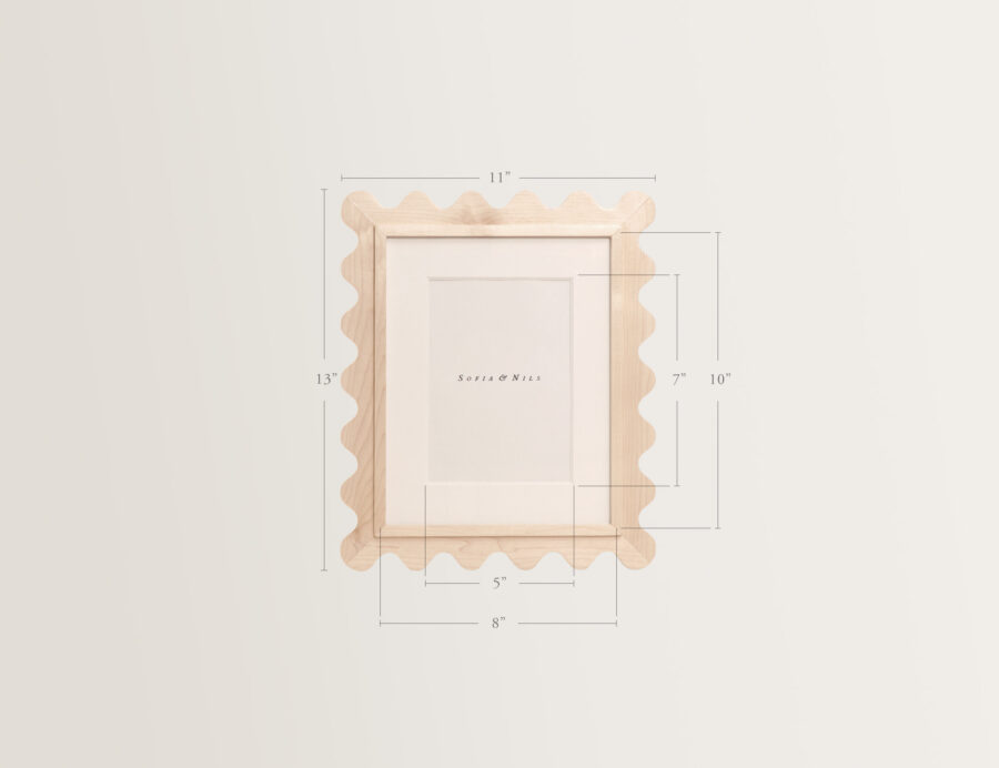 Scallop maple picture frame 8x10 measurements