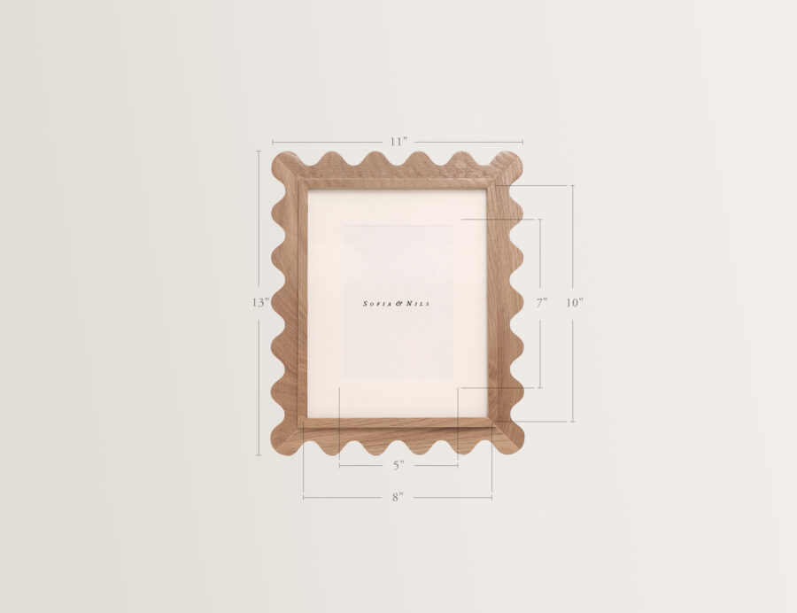 Scallop white oak picture frame 8x10 measurements